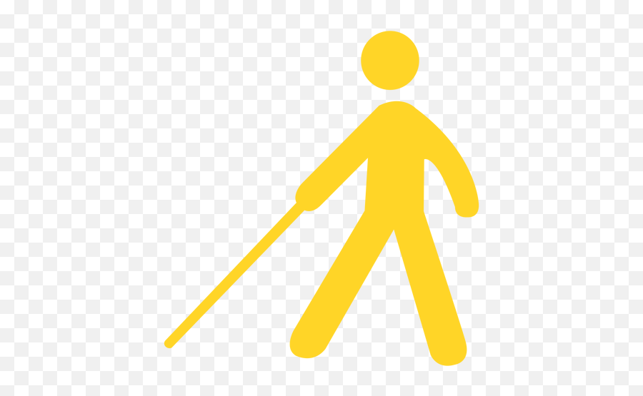 Blind Person Stick Cane Silhouette - Silhouette Blind Person Emoji,Person Silhouette Png