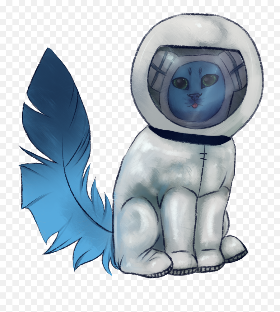 Blue Cat In An Astronaut Suit And Helmet - Cartoon Space Suit Emoji,Astronaut Helmet Png