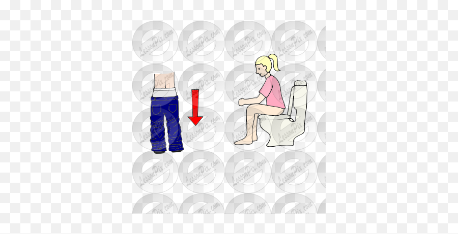 Pull Down Pants Go Potty Picture For Classroom Therapy Use - Pulling Down Pants To Go Pee Emoji,Potty Clipart