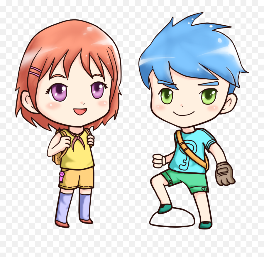 Download Little Anime Boy And Girl Png Image For Free Emoji,Anime Girl Png
