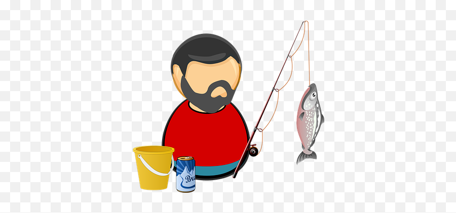 Download Angler Bait Beer Bucket Catch - Fisherman Public Domain Png Emoji,Fisherman Clipart