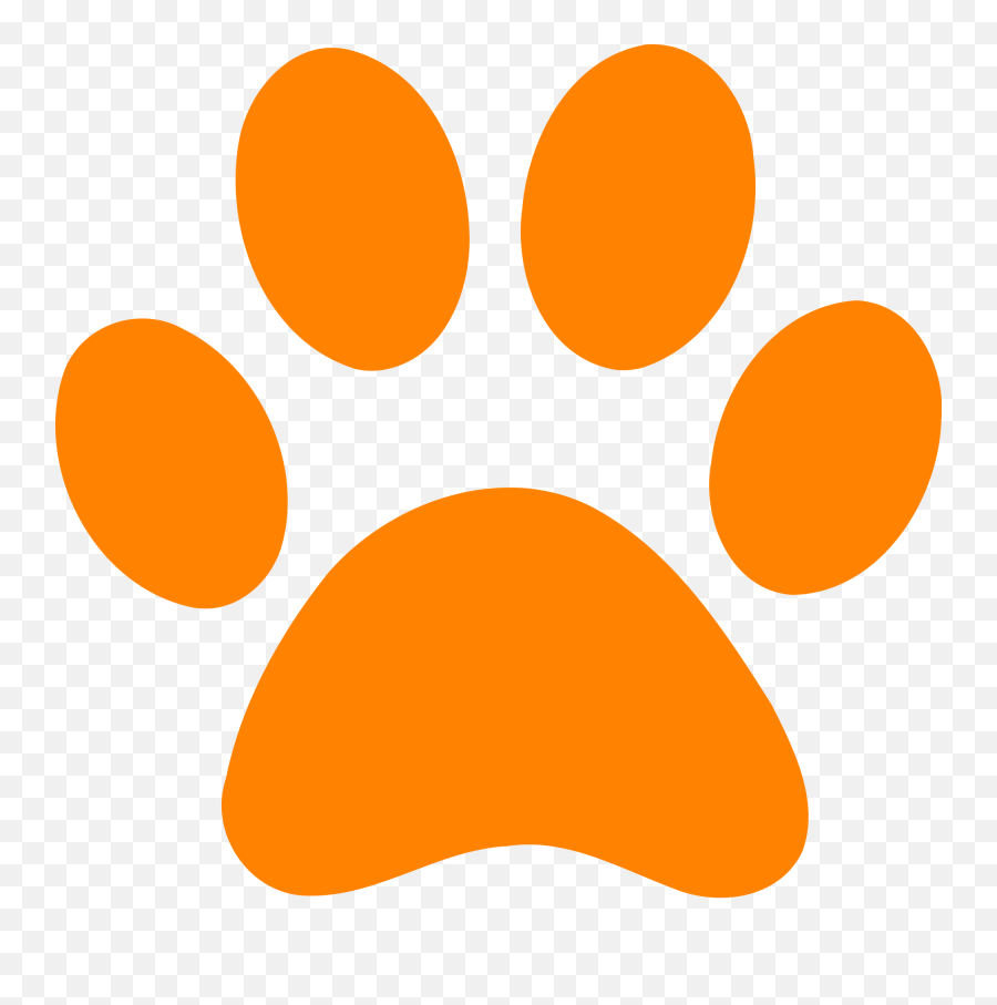 Cougar Paw Print Clip Art - Clip Art Orange Paw Print Emoji,Cougar Clipart