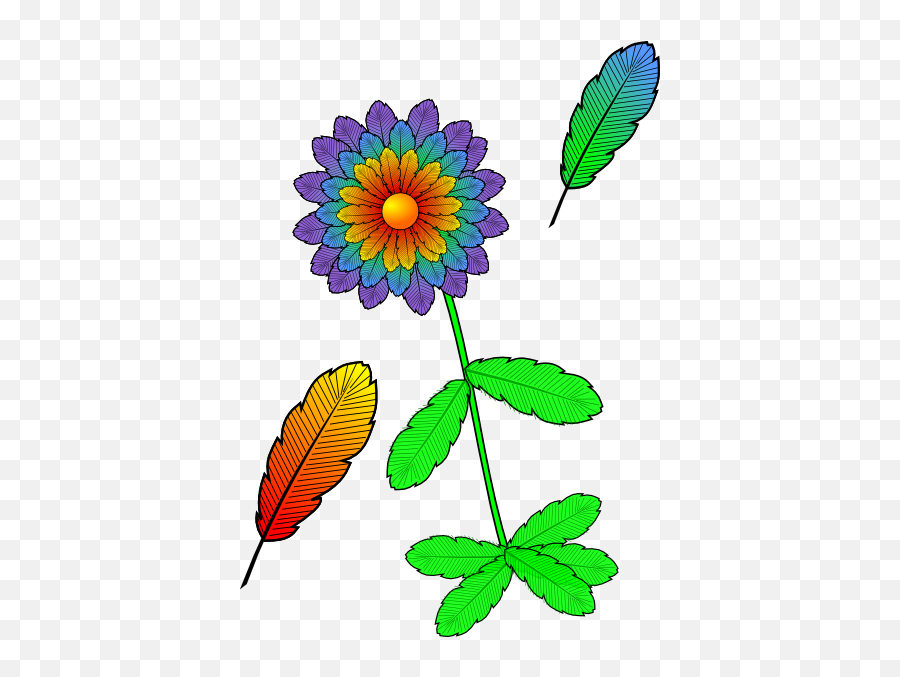Download How To Set Use Flower With Feathers Clipart - Full Clip Art Emoji,Feathers Clipart