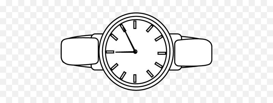 Watch Clip Art - Black And White Image Of Watch Emoji,Watch Clipart