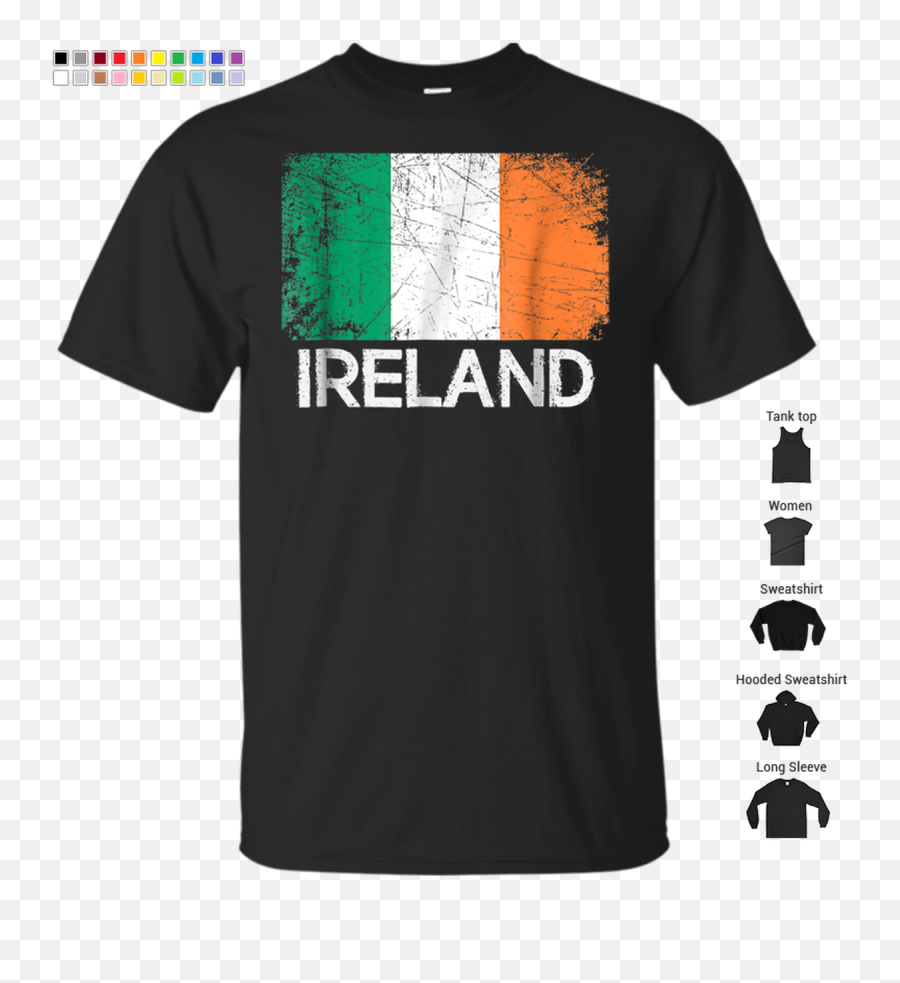 Irish Flag T - Shirt Vintage Made In Ireland Gift Emoji,Ireland Flag Png