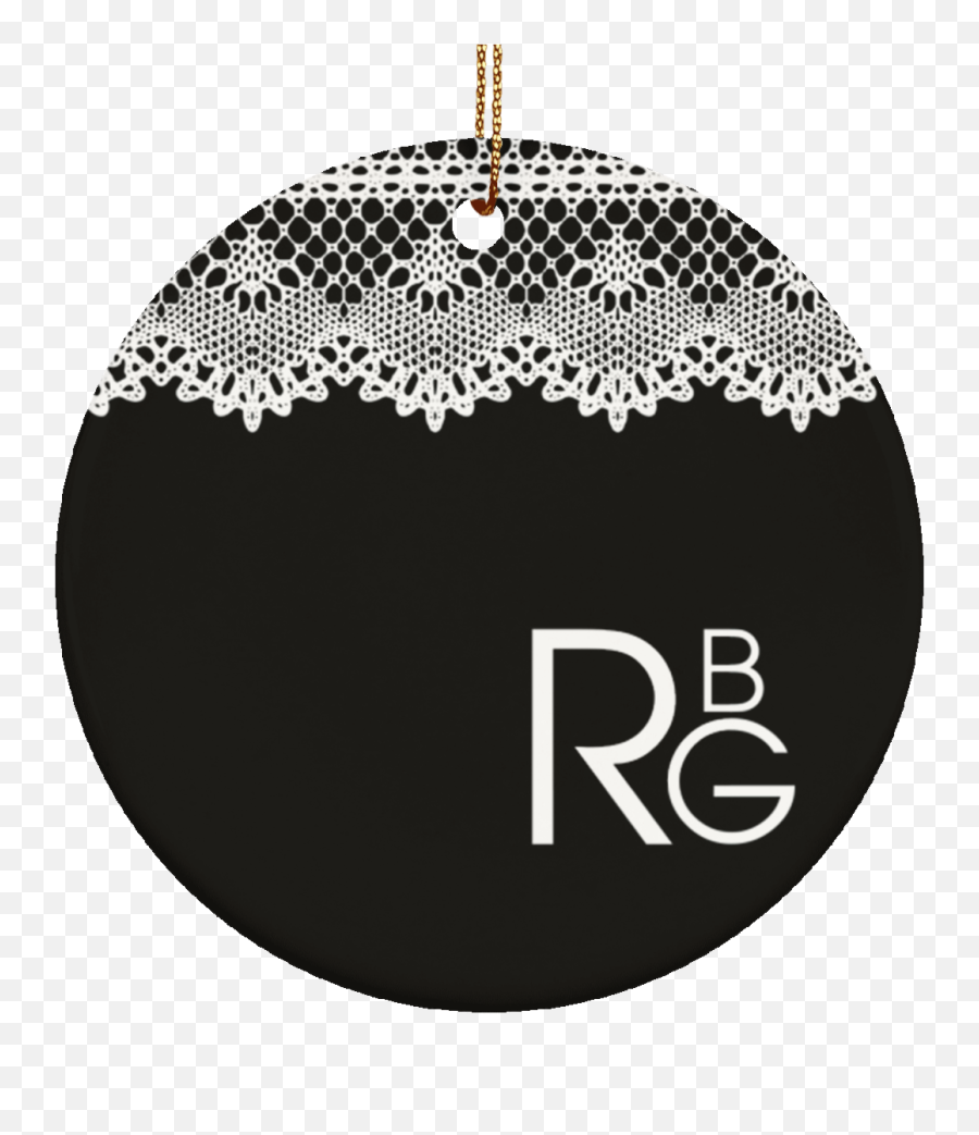 Notorious Rbg Collar White Lace Decorative Christmas Ornament - Holiday Flat Circle Ornament Emoji,White Lace Png