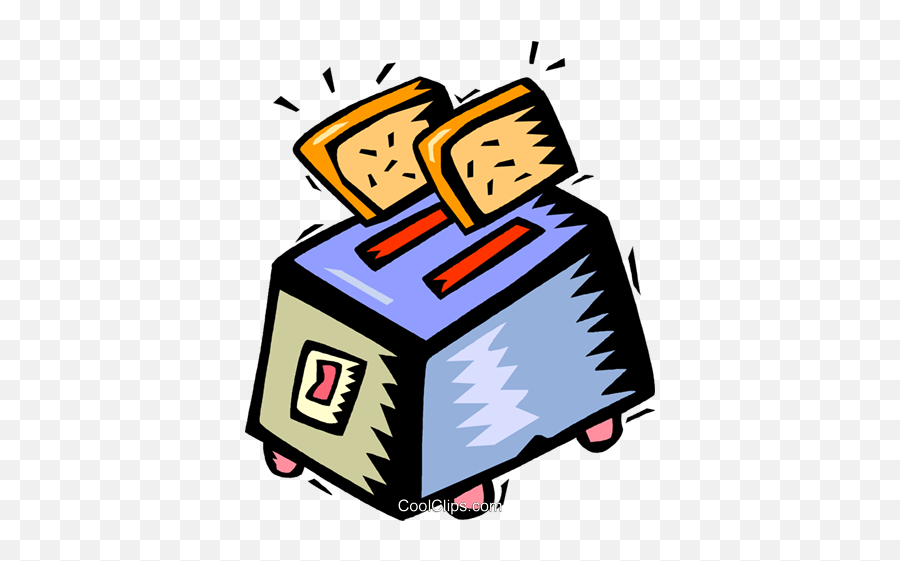 Toaster With Two Pieces Of Toast Royalty Free Vector Clip - Language Emoji,Toast Clipart