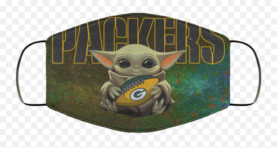 Baby Yoda Hugs Green Bay Packers Face Mask - Assassins Creed Valhalla Face Mask Emoji,Baby Yoda Png