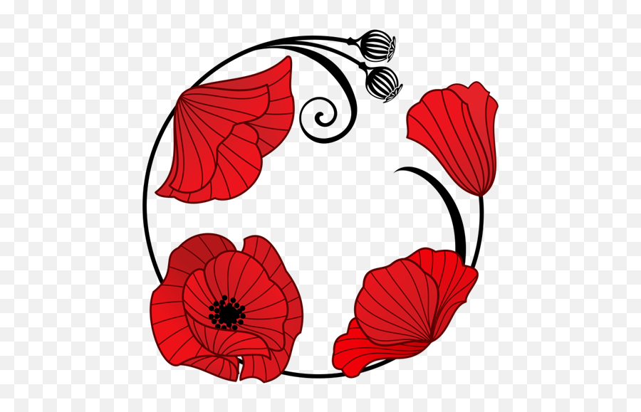 Red Poppy Clipart Png Transparent Png - Decorative Emoji,Wellness Clipart