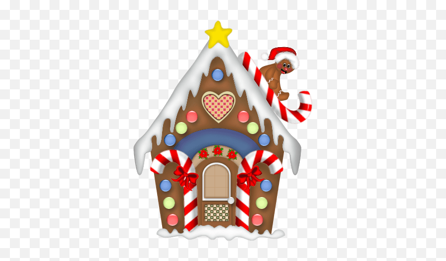Sweet Candyland With Gingerbread House - Clip Art Christmas Gingerbread House Emoji,Candyland Clipart