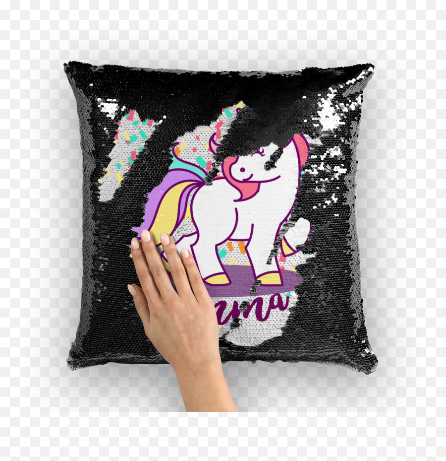 Rainbow Unicorn Reversible Mermaid Magic Sequins Pillow Emoji,Rainbow Unicorn Png