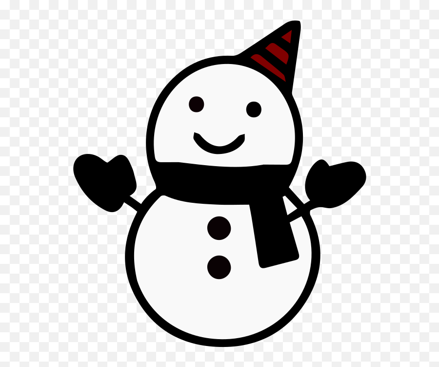 Hat And Scarf Clipart Free Svg File - Easy Snowman Clip Art Black And White Emoji,Scarf Clipart