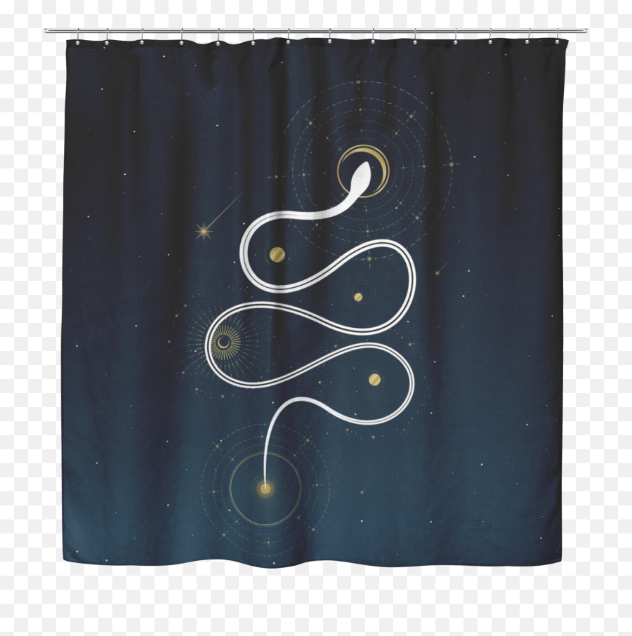 Serpent Guardian Of The Moon Shower Curtain - The Moonlight Shop Emoji,Transparent Shower Curtain With Design