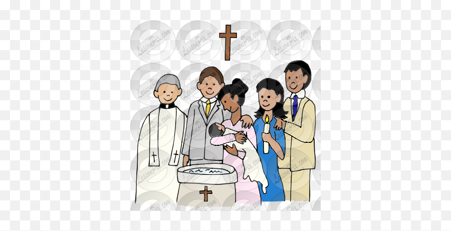 Picture - Baptism With Family Clip Art Emoji,Baptism Clipart