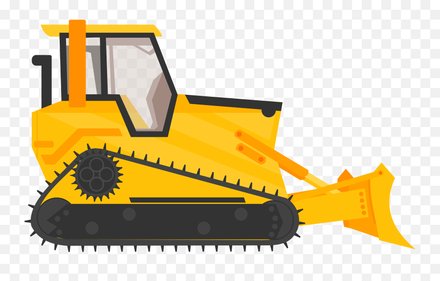 Bulldozer Construction Equipment Yellow - Transparent Bulldozer Clipart Emoji,Bulldozer Clipart