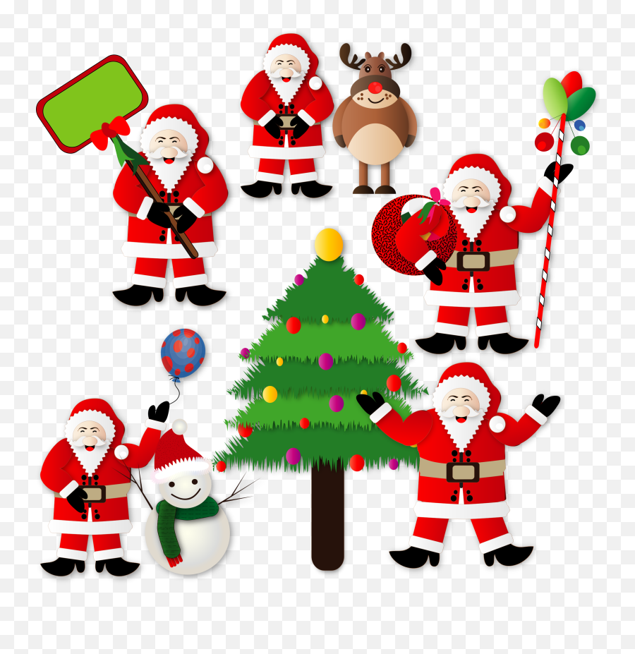 Clipart Christmas Santas Cute Snowman Clip Art Snowmen - Christmas Santas Emoji,Snowmen Clipart