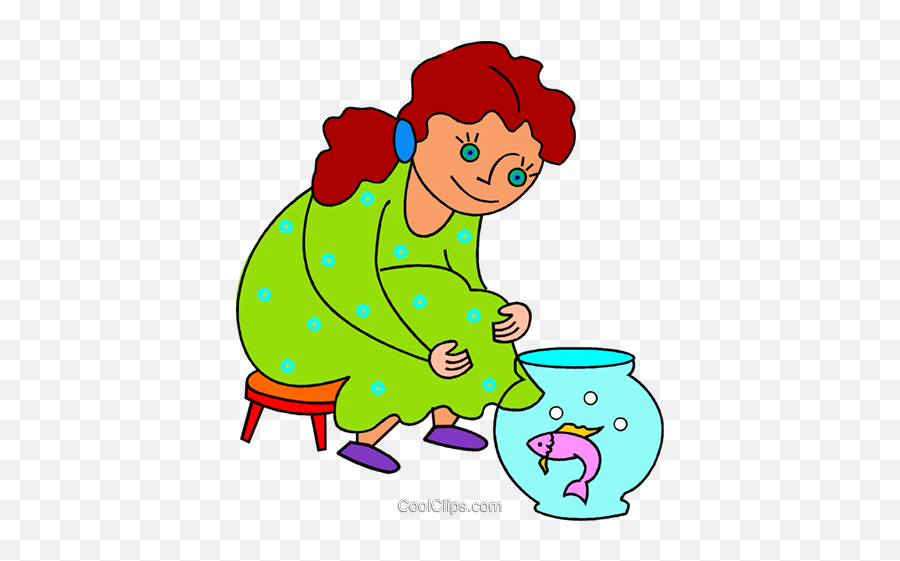Girl Watching A Fish In A Fish Bowl - Happy Emoji,Fish Bowl Clipart