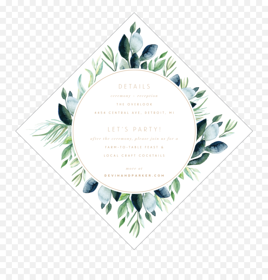 Download Hd Details Front Greenery Transparent Png Image - Wedding Invitation Emoji,Greenery Png