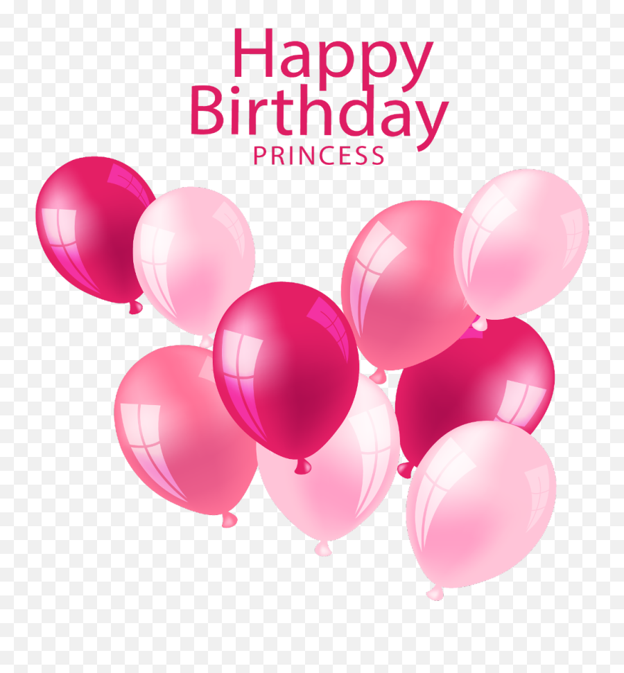 Vector Materialparty Balloonpink Balloonromantic - Daughter Happy Birthday To My Princess Emoji,Birthday Balloons Png