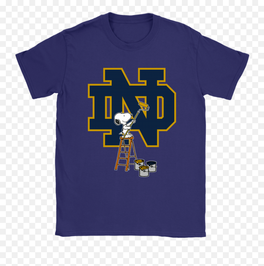 Snoopy Paints The Notre Dame Fighting - T Shirt One Piece Nike Emoji,Notre Dame Football Logo
