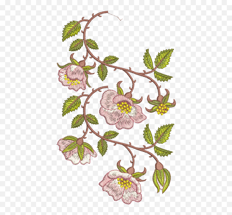 Rose Border 1 And 2 Embroidery Motif - 18 Golden Classic By Sue Box Floral Emoji,Rose Border Png