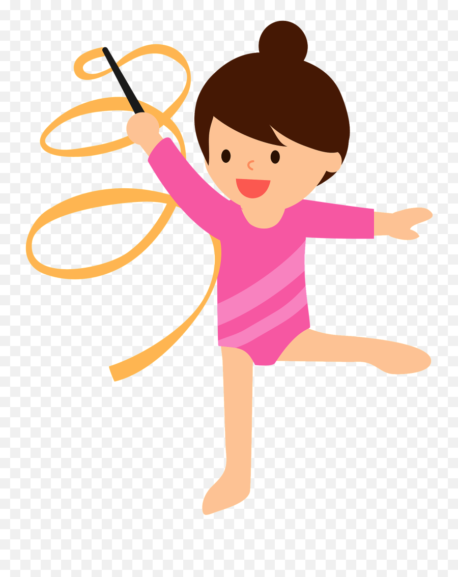 Rhythmic Gymnastics With A Ribbon - Rhythmic Gymnastic Clipart Emoji,Gymnastics Clipart