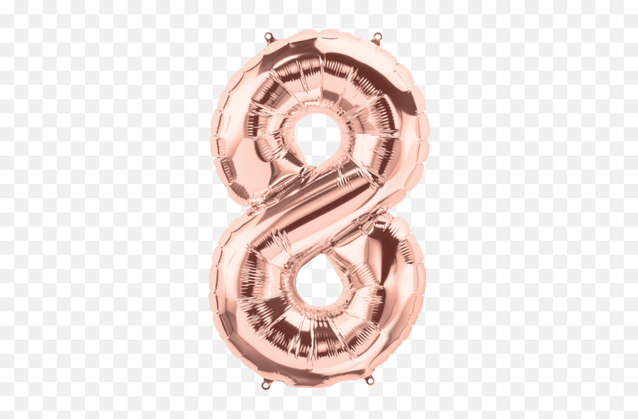 Rose Gold Number 8 Eight 34 - Silver Number 8 Balloon Emoji,Rose Gold Png