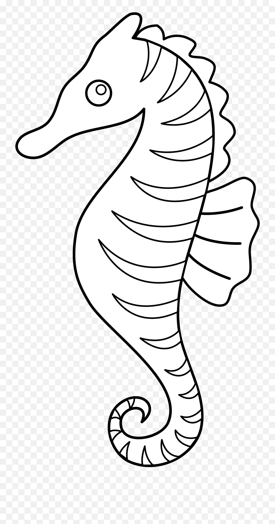 Horse Coloring Pages - Outline Sea Horse Clip Art Emoji,Horse Clipart Black And White