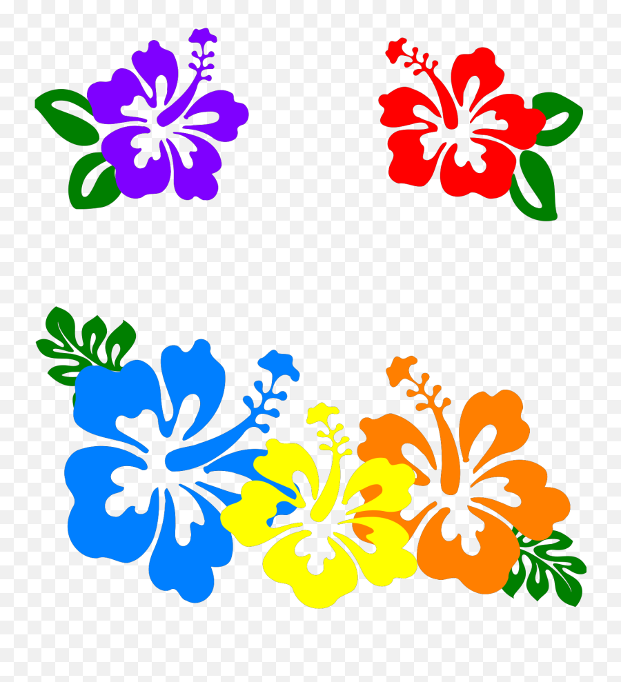 Hibiscus Flower Border Clipart - Hawaiian Flower Design Emoji,Flower Border Clipart