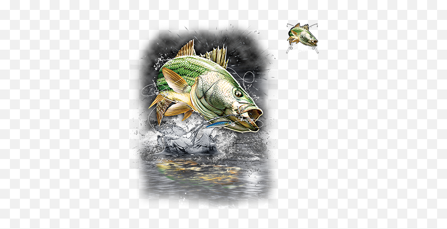 Menu0027s Clothing Largemouth Bass Jumping Out Of Water For Lure Emoji,Fishing Logo Shirts