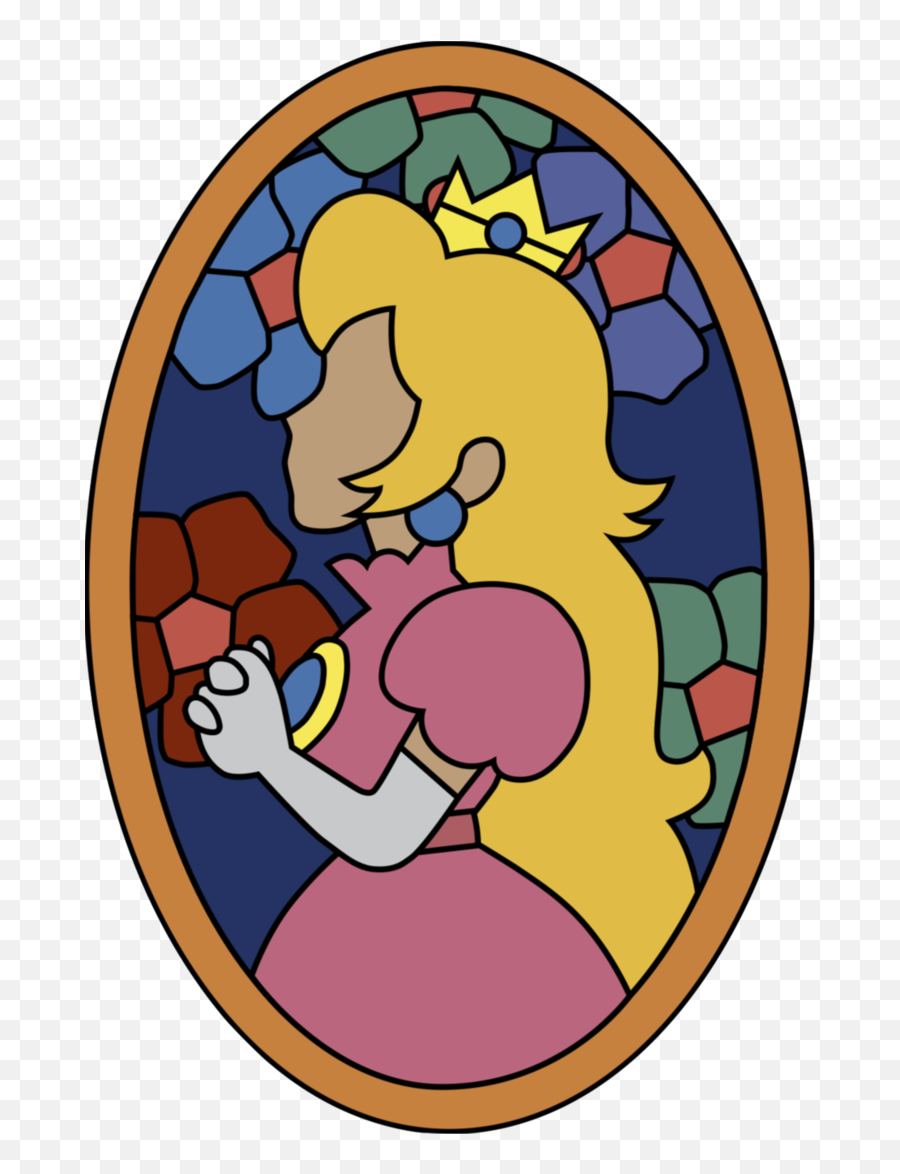 Download Clip Art Library Download Peaches Drawing Super - Mario 64 Princess Peach Stained Glass Emoji,Super Mario 64 Logo