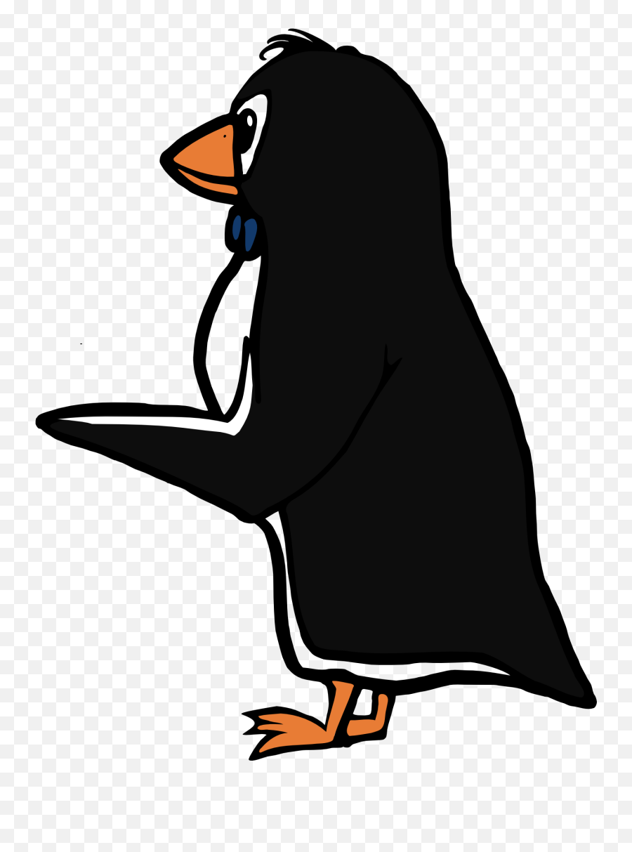 Black And White Penguin Clipart Free Image - Pointing Penguin Emoji,Penguin Clipart