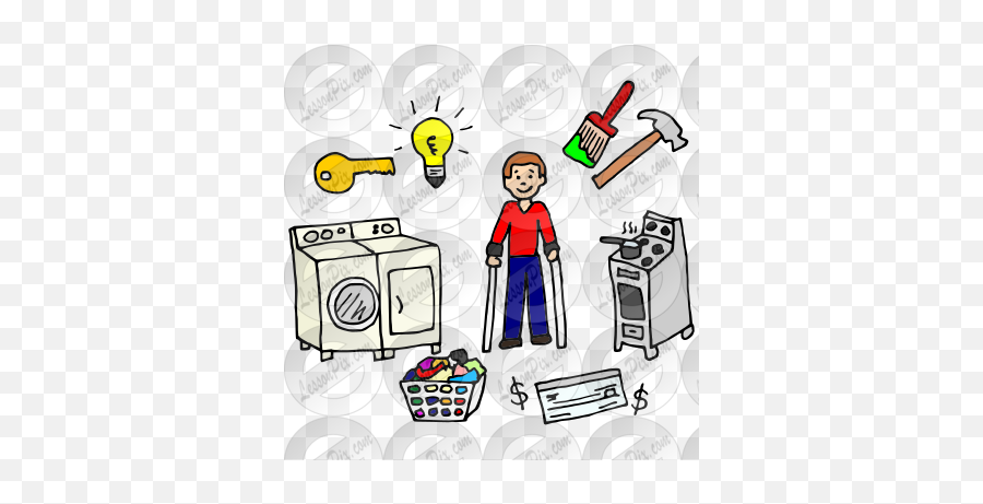 Independent Living Picture For Classroom Therapy Use - Independent Living Emoji,Chores Clipart