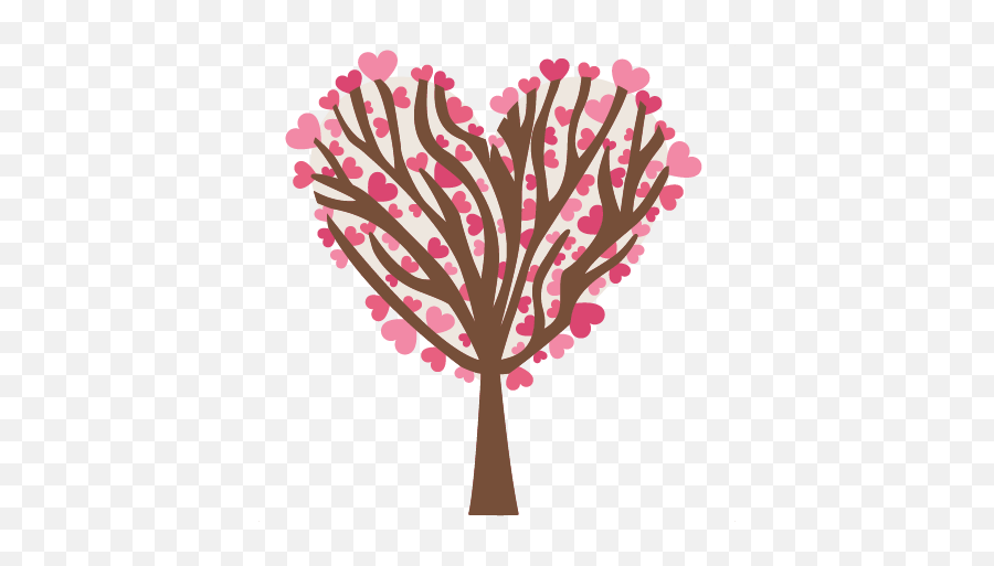 Heart Tree Svg Scrapbook Cut File Cute - Heart Tree Silhouette Png Emoji,Tree Silhouette Clipart