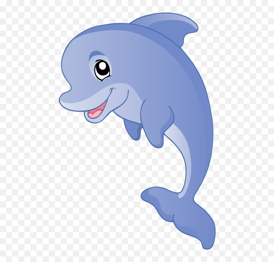 Dolphin Clipart Kid - Cartoon Dolphin Clipart Png Dolphin Cartoon No Background Emoji,Dolphin Clipart