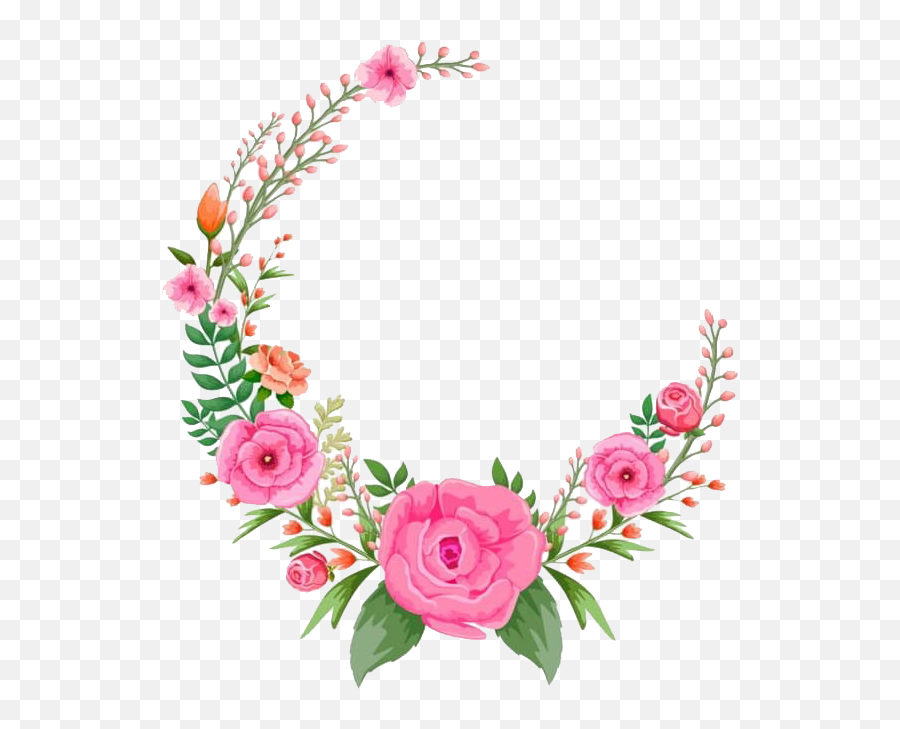 Flower Frame Png Transparent Images Png All - Pink Circle Flower Png Emoji,Rose Border Png