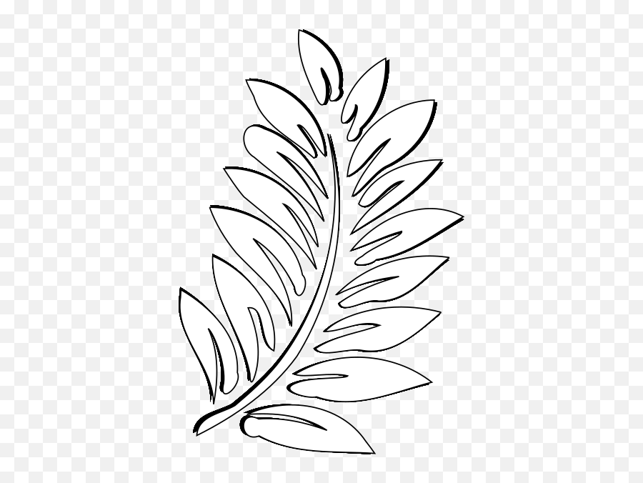 Palm Branch Black And White Clip Art At - White Palm Branch Clipart Emoji,White Clipart