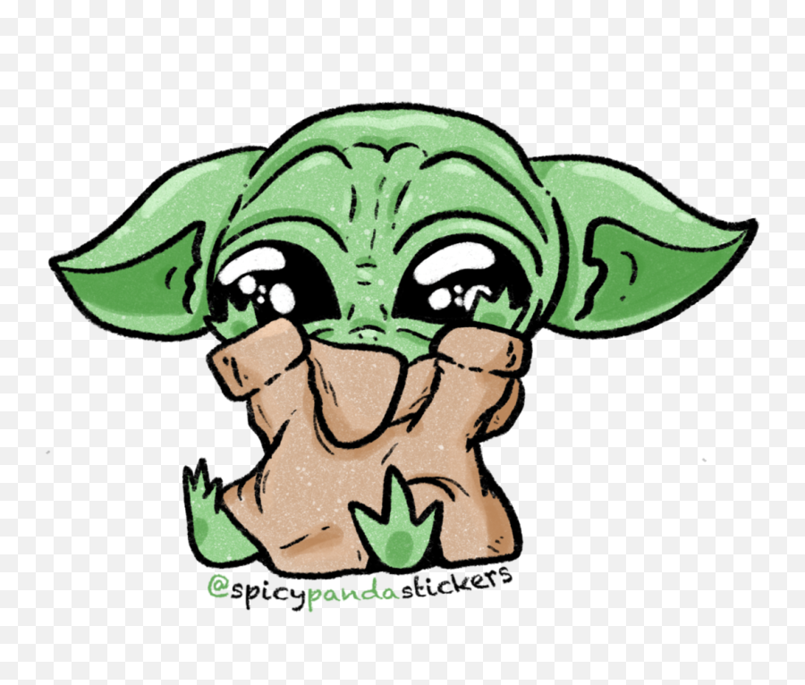 Baby Yoda - Cartoon Baby Yoda Crying Emoji,Baby Yoda Png