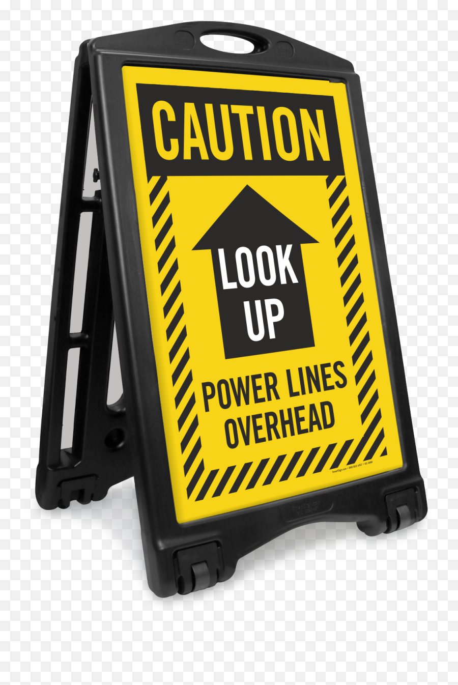 Caution Look Up Power Lines Overhead Sidewalk Sign Emoji,Power Lines Png