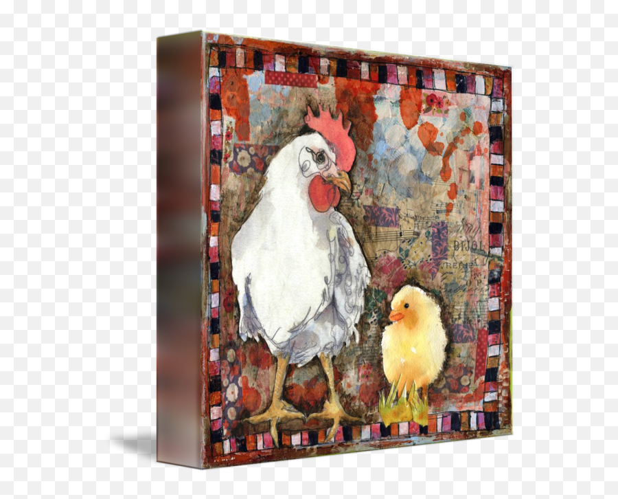 Rooster And Baby Chick Farm Arfly With Eagles By Miriam Schulman Emoji,Baby Chick Png