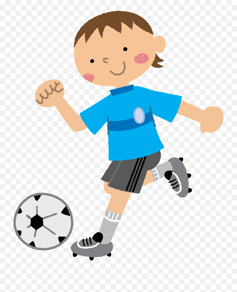 Soccer Player Is Kicking The Ball Clipart Free Download - Rugby Kicking Ball Clipart Emoji,Soccer Ball Clipart