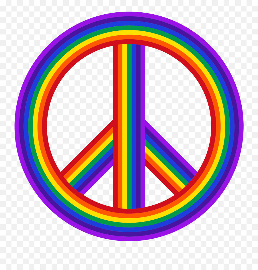 Peace Sign Clipart Rainbow - Rainbow Peace Sign Png Emoji,Peace Sign Clipart