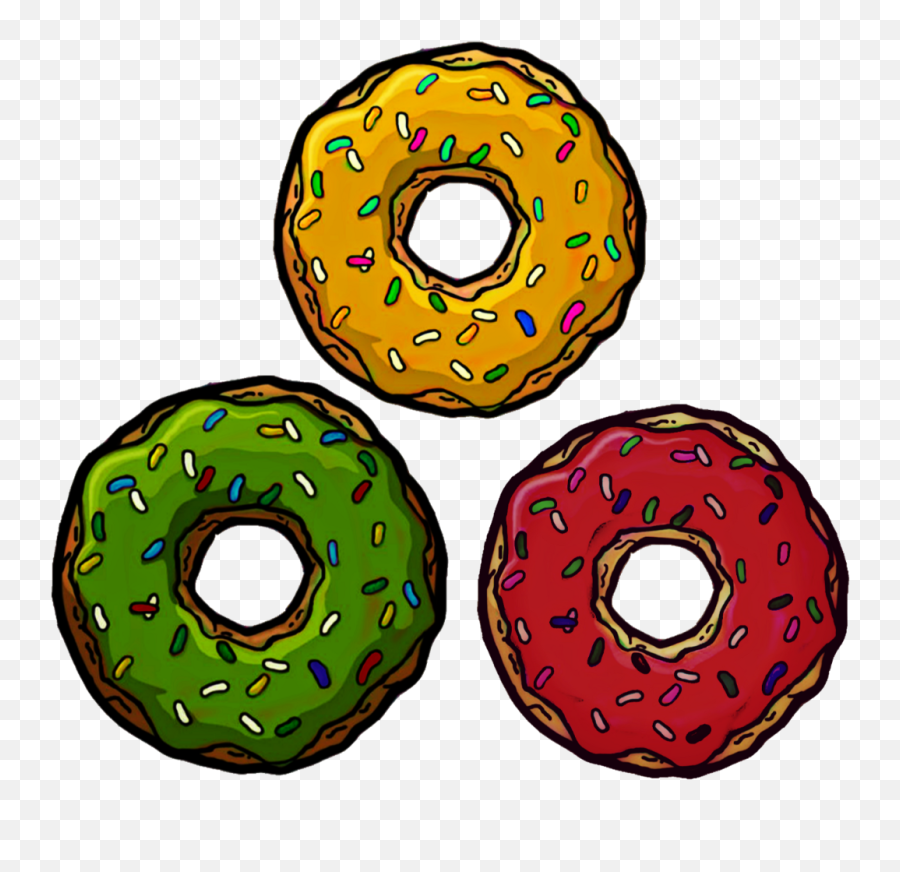 Donut Vert Jaune Rouge Colors Vertjaunerouge Greenye - Png Donuts Simpsons Png Emoji,Donuts Clipart