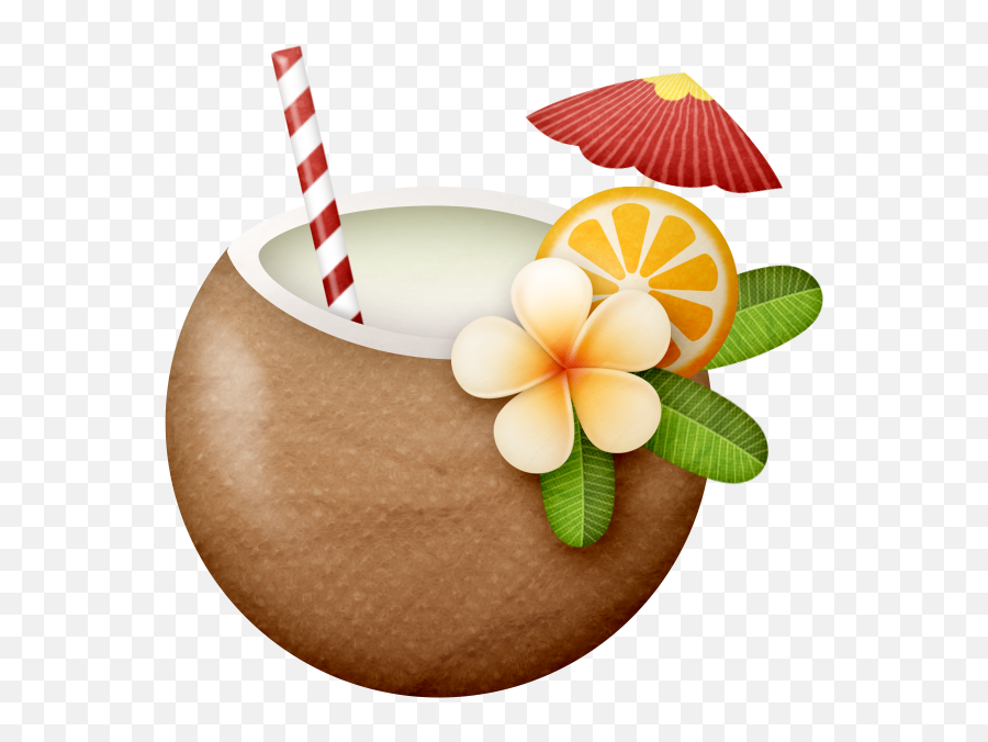 Coconut Clipart Hawaii - Hawaiian Coconut Clipart Png Hawaii Emoji,Hawaii Clipart