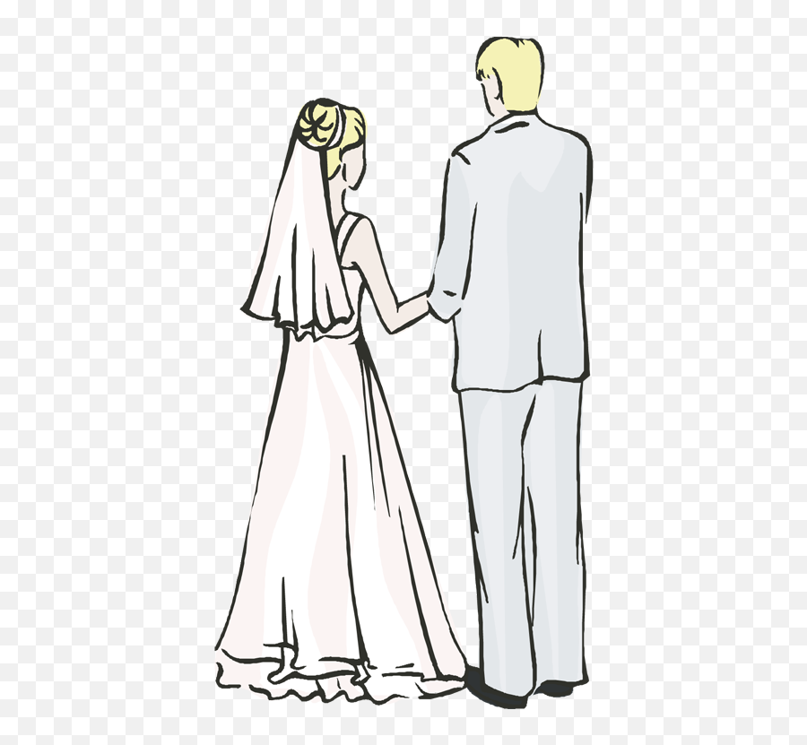 Download Back Of Bride And Groom - Full Size Png Image Pngkit Standing Emoji,Bride And Groom Clipart