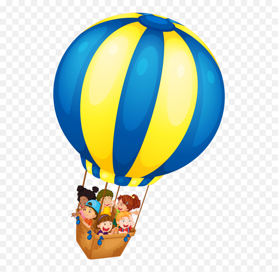 Download Patriotic Clipart Hot Air Balloon - Kids And Hot Kids In Air Balloon Emoji,Patriotic Clipart
