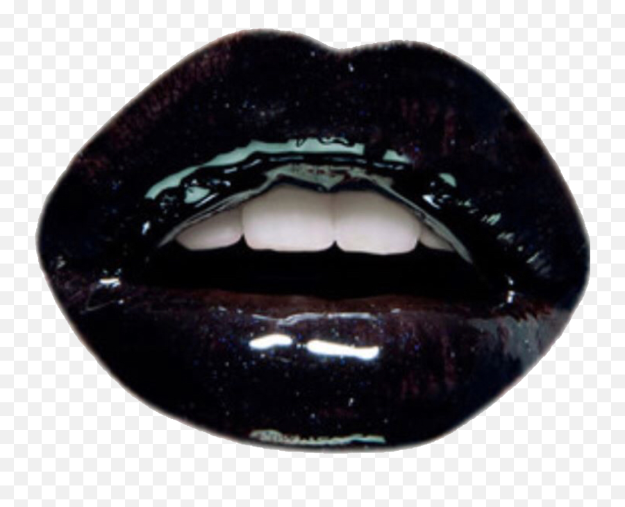 Lipstick Print - Black Lips Aesthetic Png Emoji,Lip Png
