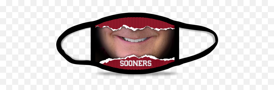 Officially Licensed Face Masks - The University Of Oklahoma Happy Emoji,University Of Oklahoma Logo