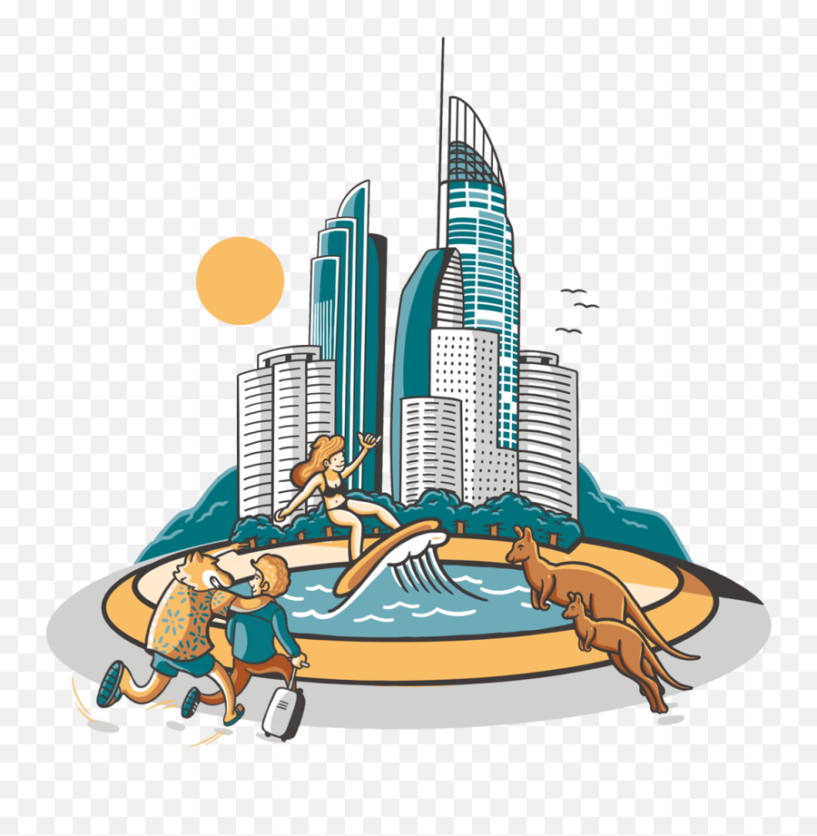 Vivir En Gold Coast El Destino Turístico Mas Visitado De Emoji,Australiana Clipart