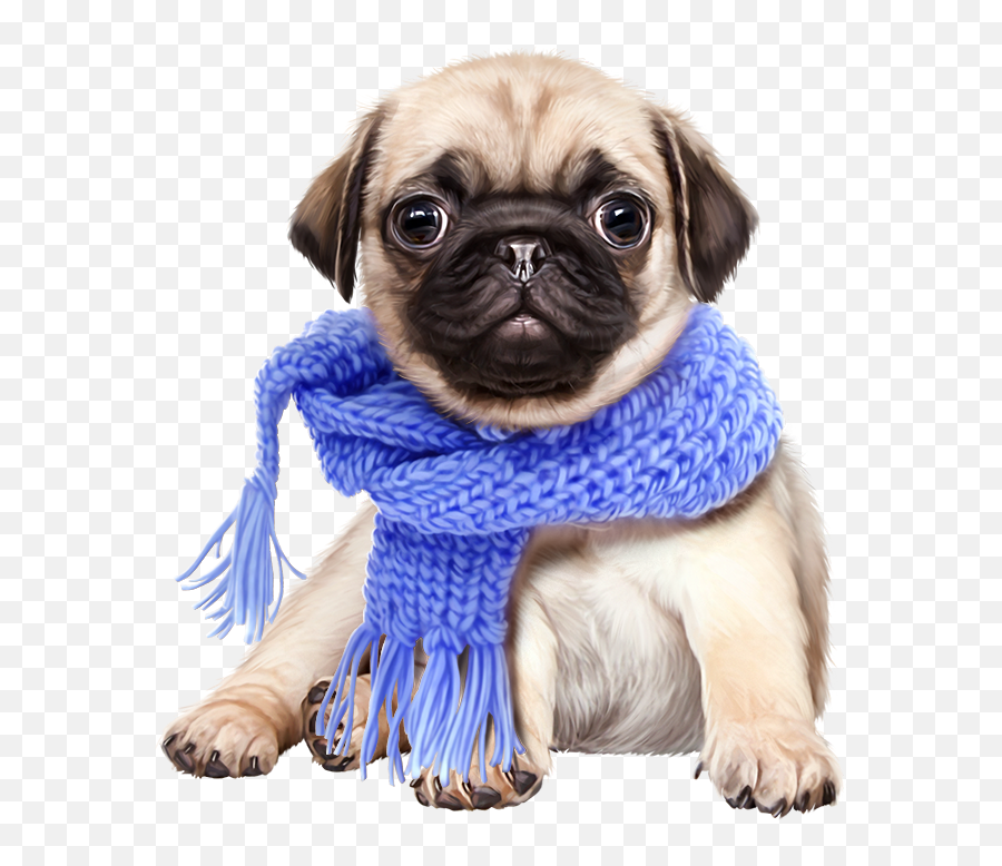 Clipart Christmas Pug Clipart - Cute Dog Png Hd Emoji,Pug Clipart